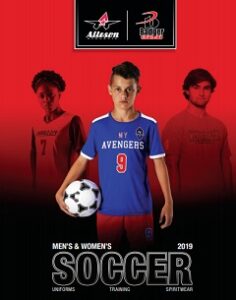 Fall 2019 catalog of soccer clothing from Alleson